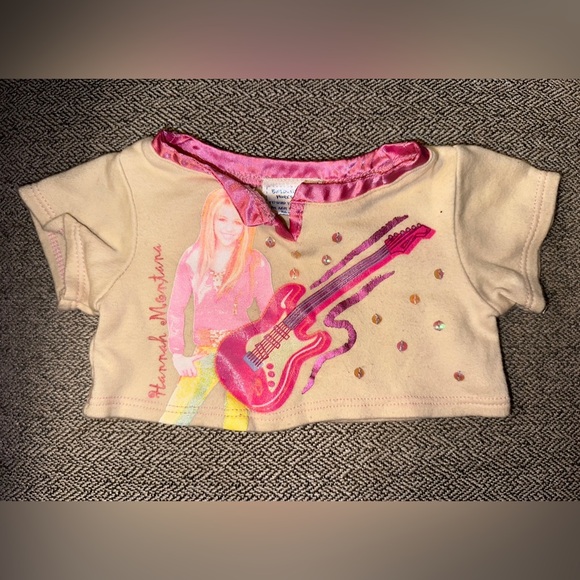 Very RARE Build A Bear Workshop Yellow & Pink Hannah Montana Shirt Hard To Find - Picture 2 of 7